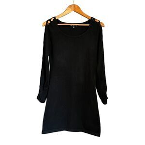 Papillon black knit long sleeve dress. Size small